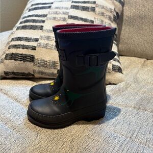 Joules Kids Black Dinosaur Rain Boots